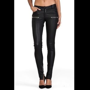 Anine Bing Black Leather Moto Pants